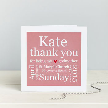 Godparent Details Thank You Card, 3 of 4