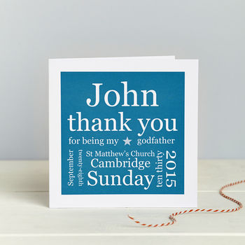 Godparent Details Thank You Card, 2 of 4