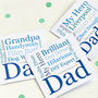 My Dad/Daddy Personalised Typographic Card, thumbnail 2 of 6