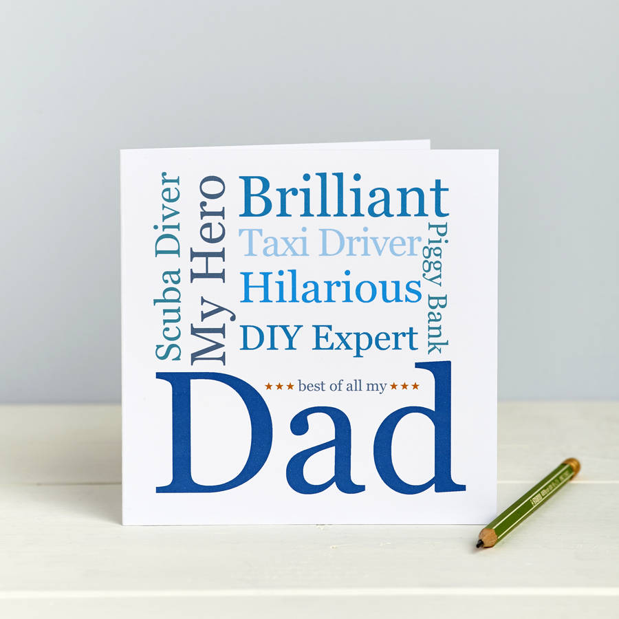 My Dad/Daddy Personalised Typographic Card, 1 of 6