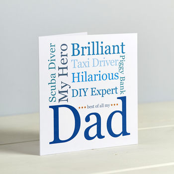 My Dad/Daddy Personalised Typographic Card, 6 of 6