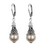 Filigree And Pearl Leverback Earrings, thumbnail 1 of 8