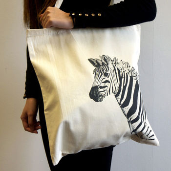 Zara The Zebra Cotton Tote Bag, 2 of 3