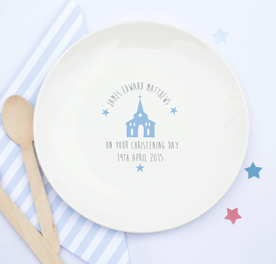 personalised christening ceramic plate by tilliemint ... personalised christening ceramic plate by tilliemint ...