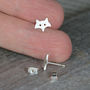 Fox Earring Studs In Sterling Silver, thumbnail 2 of 3