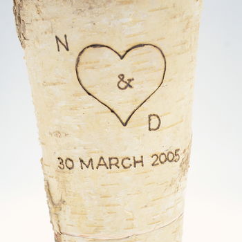 Personalised Rustic Birch Wood Vase, 12 of 12