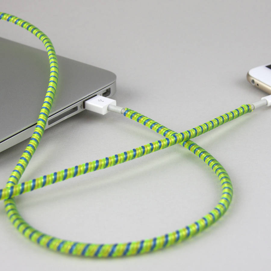 colourful charger cord wraps by get it rapt.