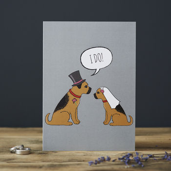 Border Terrier Wedding / Engagement Card, 2 of 2