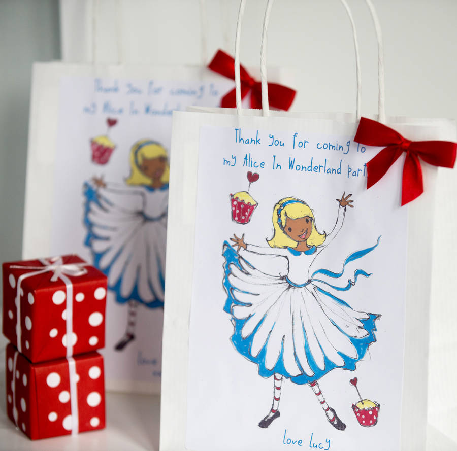 Alice In Wonderland Personalised Party Bag By Caragh Buxton Alice In Wonderland Personalised Party Bag