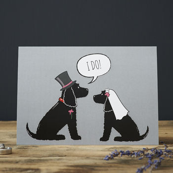 Black Cocker Spaniel Wedding / Engagement Card, 2 of 3