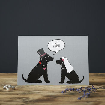 Black Cocker Spaniel Wedding / Engagement Card, 3 of 3