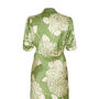 1940s Style Midi Dress In Green Hydrangea Silk Satin, thumbnail 3 of 3