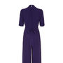 1940s Style Jumpsuit In French Navy Crepe, thumbnail 5 of 5