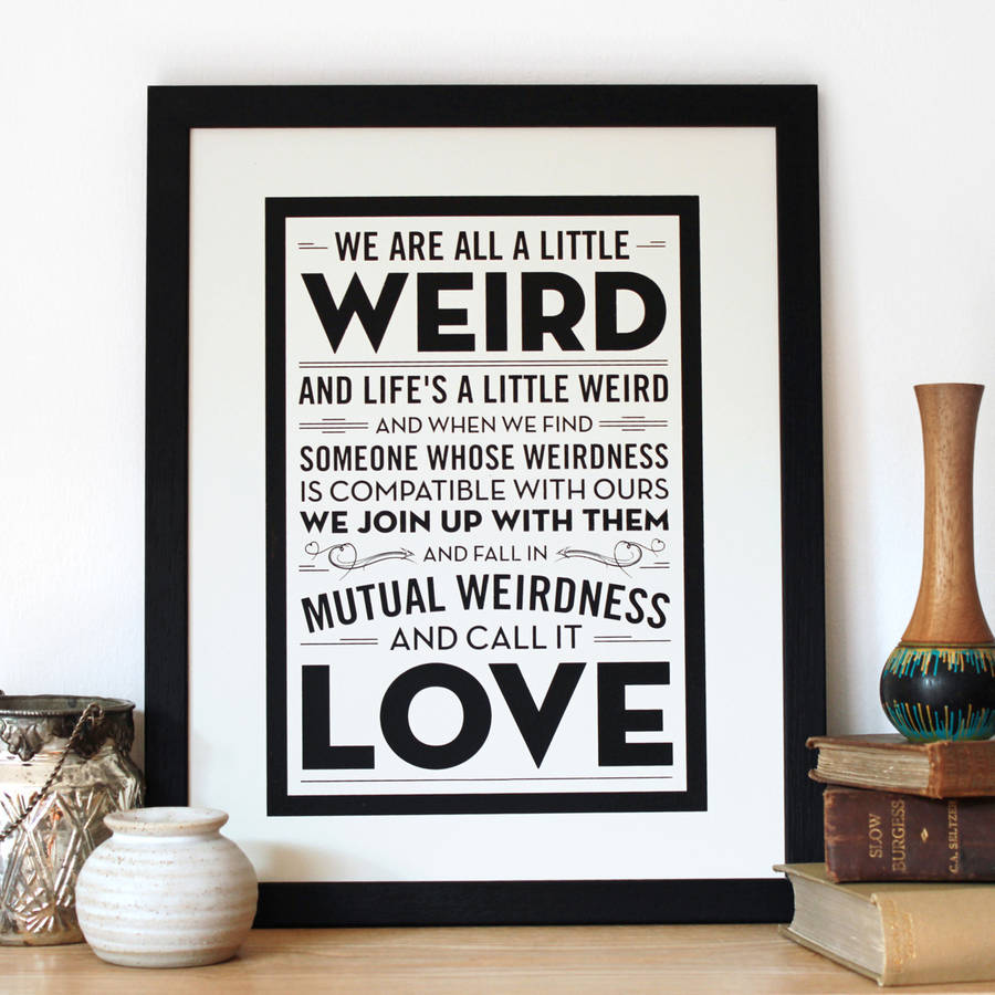'Weird Love' Wedding Gift Print, 1 of 5