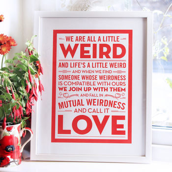 'Weird Love' Wedding Gift Print, 2 of 5