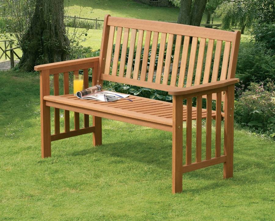 Garden Bench / Two Seater Camillion In Hardwood By Garden Selections