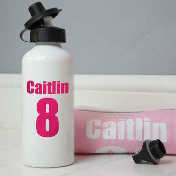 Personalised Name And Number Water Bottle, 2 of 4