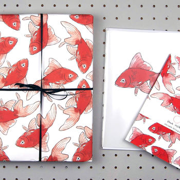 Goldfish Eco Friendly Wrapping Paper Pack, 2 of 3