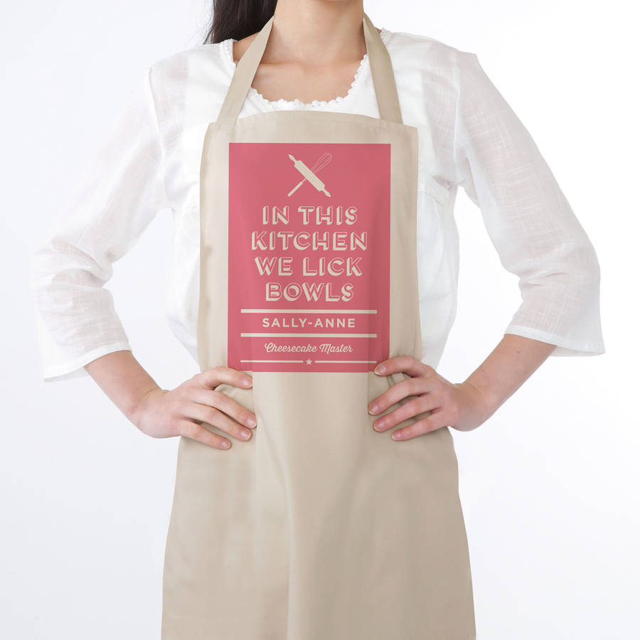 Lick Bowls Personalised Apron By Old English Company 