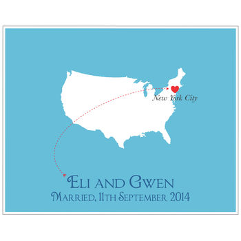Wedding In America Personalised Print, 7 of 11