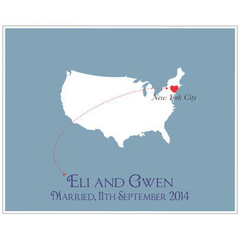 Wedding In America Personalised Print, 9 of 11