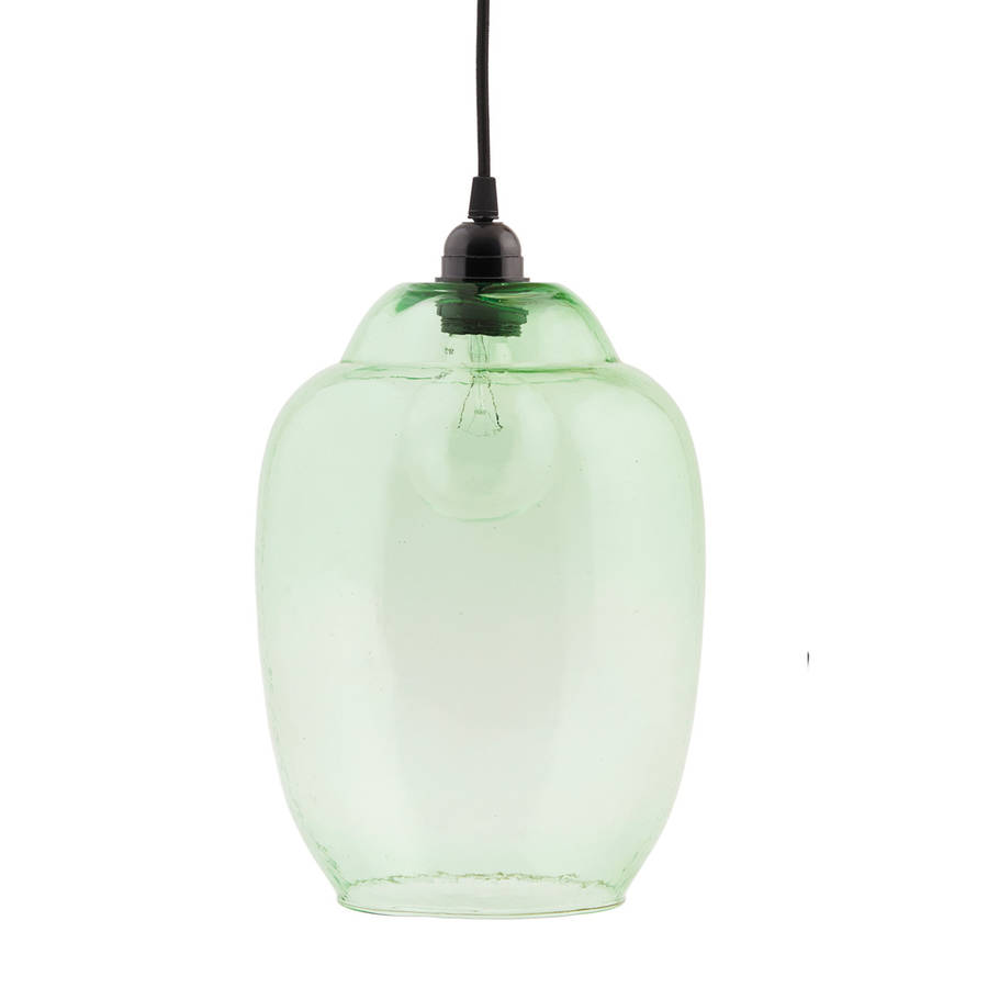 Glass Lamp Shade Large By Idyll Home Notonthehighstreet Com Glass Lamp Shade Large Green