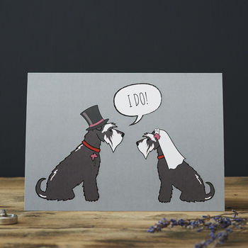Grey Schnauzer Wedding / Engagement Card, 2 of 3