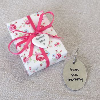 Love You Mummy Engraved Pewter Keyring, 3 of 4