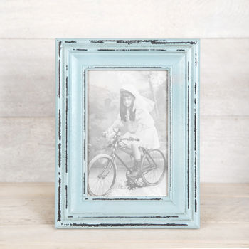 Wooden Vintage Style Blue Photo Frame, 4 of 6