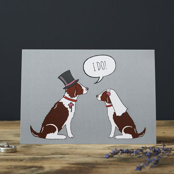 Springer Spaniel Wedding / Engagement Card, 2 of 5