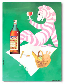 Cinzano Zebra, Vintage Canvas Art, 2 of 5