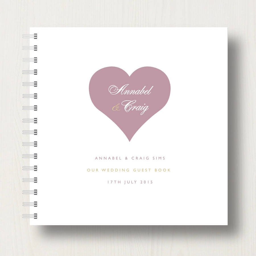 Personalised Heart Wedding Guest Book, 1 of 11