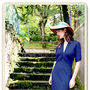 1940s Style Maxi Dress In French Navy Crepe, thumbnail 2 of 3