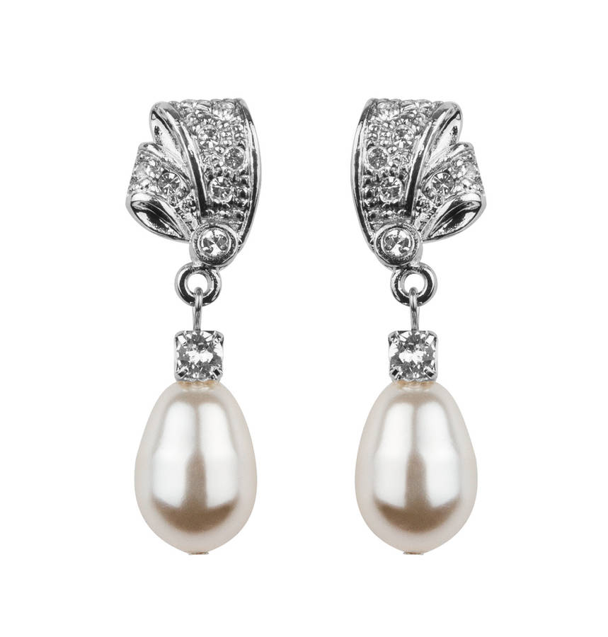 rhinestone and teardrop pearl earrings by katherine swaine ...