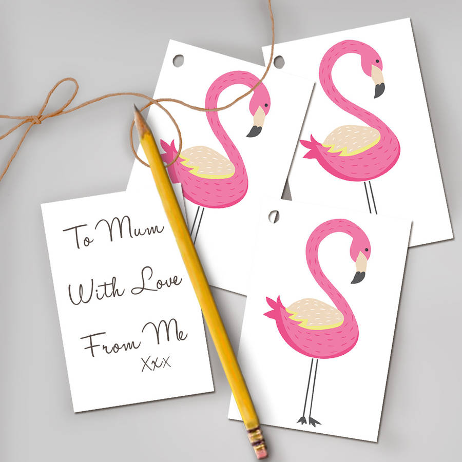 Flamingo Set Of Six Gift Tags By Wild Living | notonthehighstreet.com