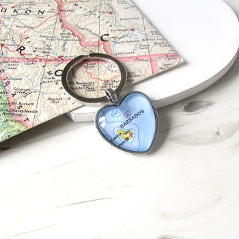 Personalised Location Map Heart Keyring, 2 of 3
