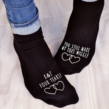 'You Make My Toes Wiggle' Anniversary Socks, 3 of 6