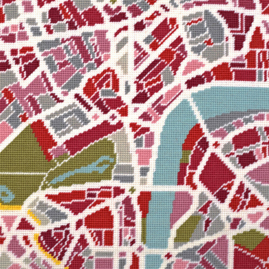 contemporary london light city map tapestry kit by hannah bass