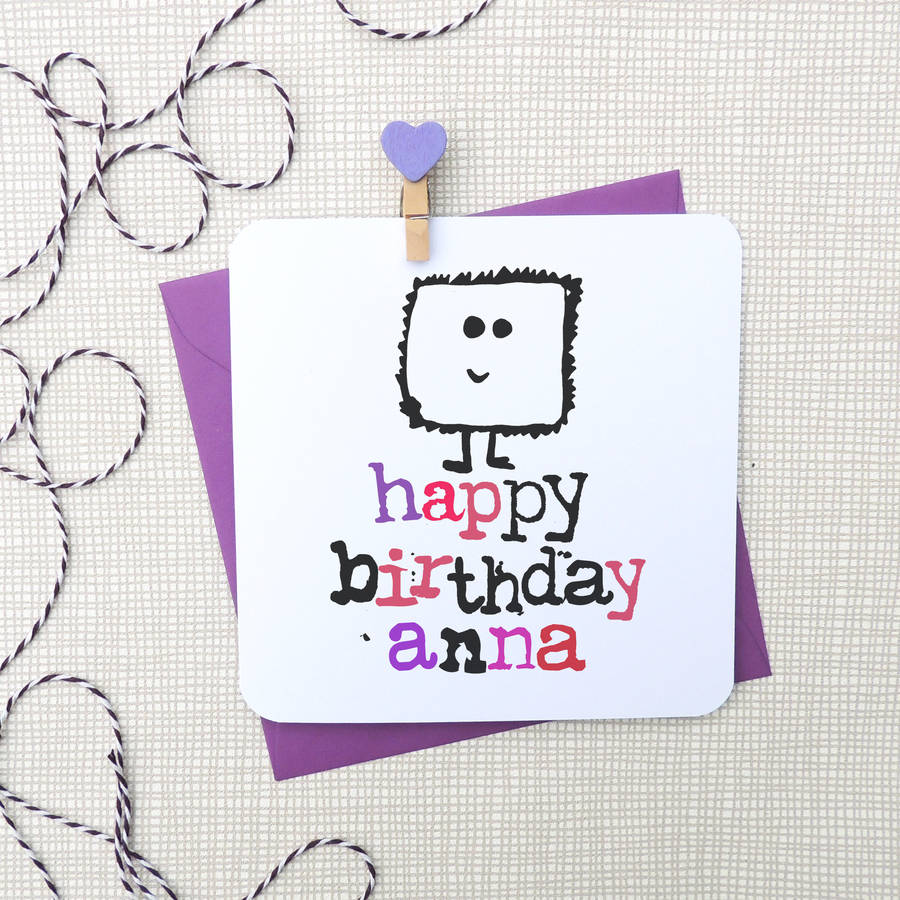Happy Birthday Personalised Name Card By Parsy Card Co