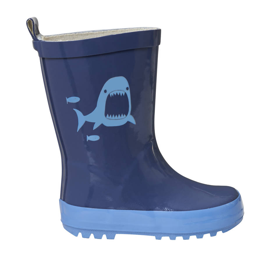 child's colour changing shark wellington boots by squid