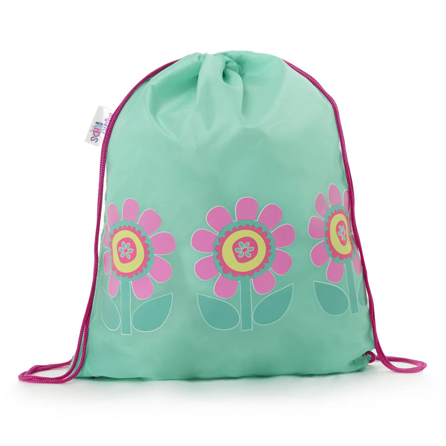 green and pink bag