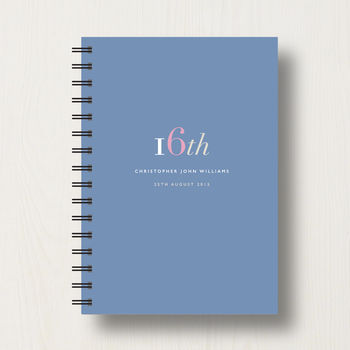 Personalised 16th Birthday Journal Or Guest Book, 7 of 11