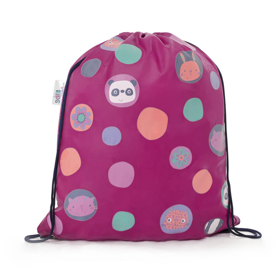 Childs Colour Changing Polka Dot Drawstring Bag By Squid