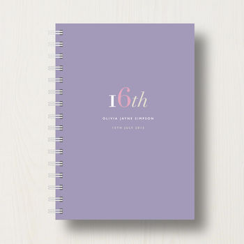 Personalised 16th Birthday Journal Or Guest Book, 10 of 11