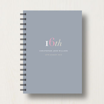 Personalised 16th Birthday Journal Or Guest Book, 11 of 11