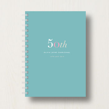 Personalised 50th Birthday Journal Or Guest Book, 7 of 11