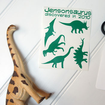 Personalised Dinosaur Wall And Door Sticker Set, 2 of 4