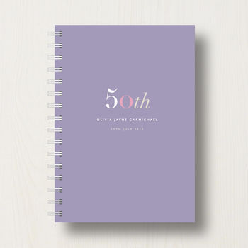 Personalised 50th Birthday Journal Or Guest Book, 9 of 11