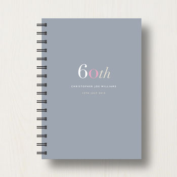 Personalised 60th Birthday Journal Or Guest Book, 7 of 11