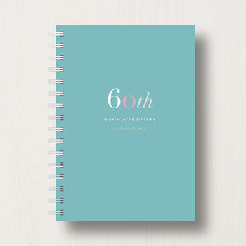 Personalised 60th Birthday Journal Or Guest Book, 8 of 11